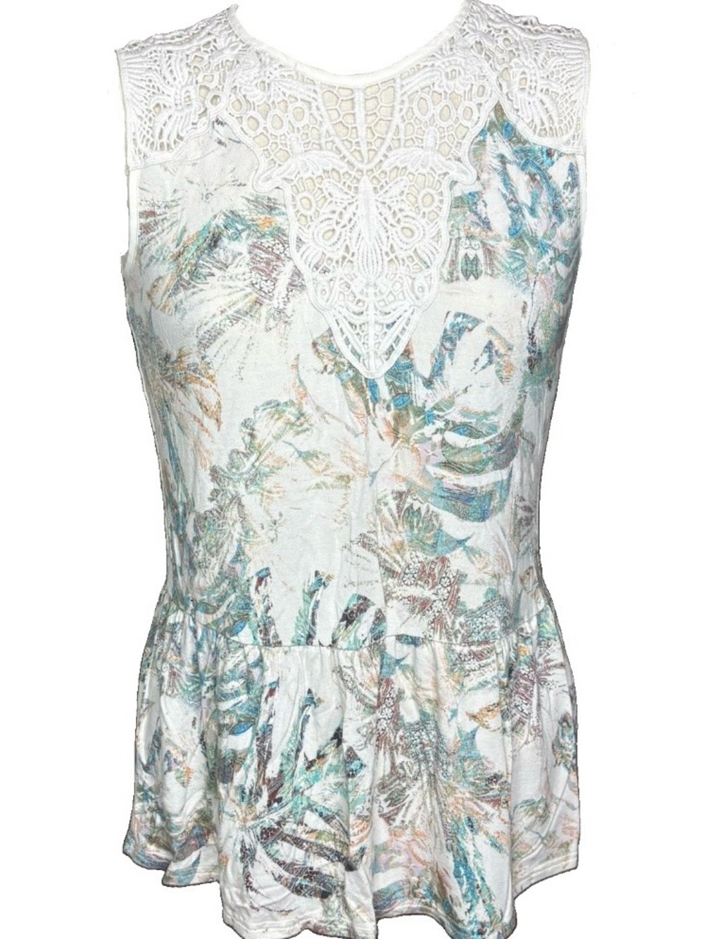Anthropologie Meadow Rue Lia Crochet Peplum Tank